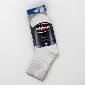 Wigwam Vintage Sport Fiesta‎ II Cushioned Sole White Cotton Socks NEW